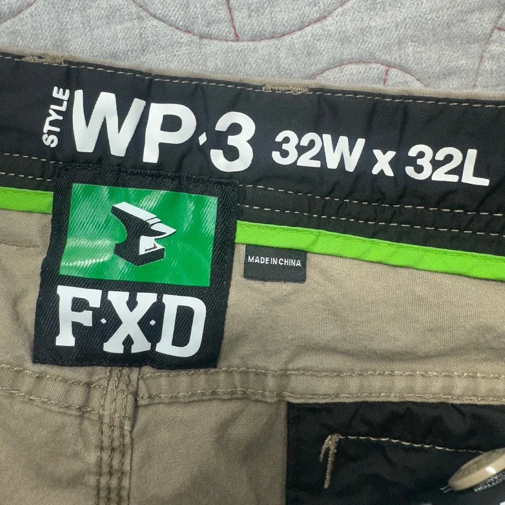 FXD WP-3 Work Pants Khaki DURA500 Stretch Cargo / Mens 32x32